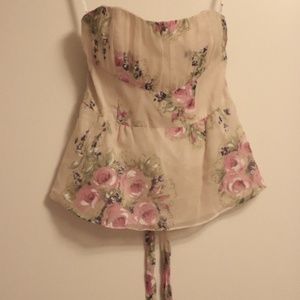 Nanette Lepore Pink Floral Top Size 8